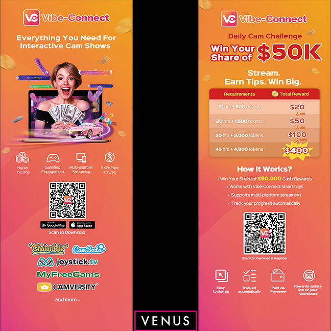 venusberlinoff's tweet photo. 🚀 Starte durch mit Vibe-Connect – die All-in-One-Software für Live-Streams! 💻 100 % kostenlos! 🔥 $50.000 Cam Challenge auf der VENUS 2025! 👉 QR-Code scannen! #VibeConnect #CamChallenge #venusberlin #venusfestival #venus2025 https://t.co/9xRYkbDWaH