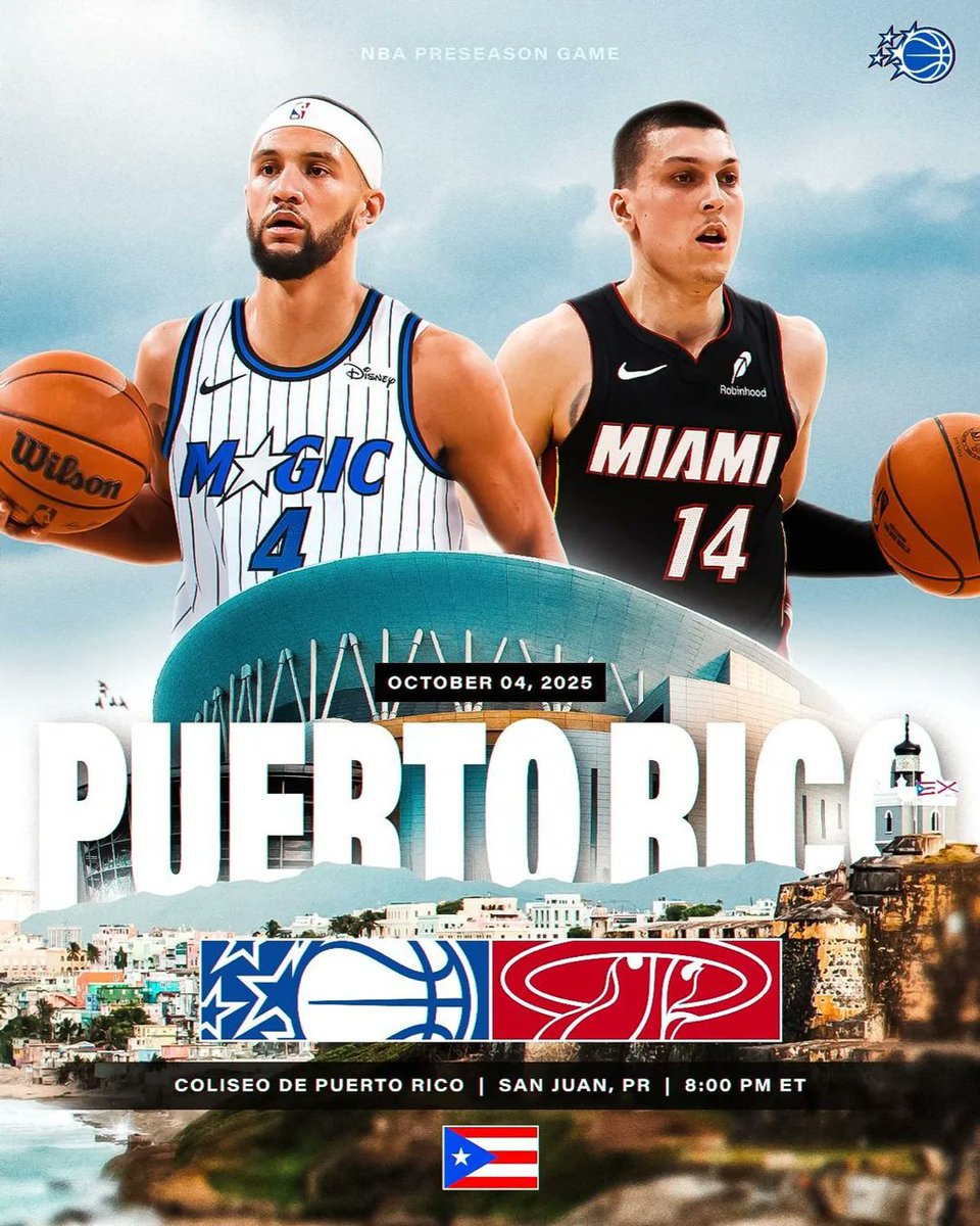 Orgulloso de representar a los Miami Heat y al baloncesto boricua durante la pretemporada de la NBA en Puerto Rico el 4 de octubre y ser parte de algo especial para nuestros fanáticos y nuestra cultura. Crecí en la isla soñando con la NBA, y ahora regreso para vivirlo en casa.