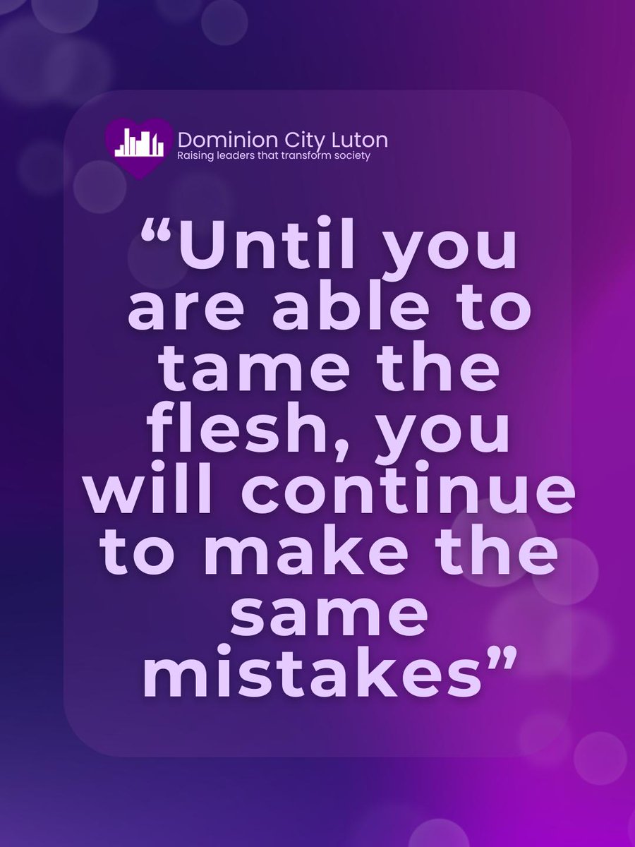 dcluton's tweet photo. Walking in the spirit means choosing the spirit above the flesh

Enjoy these excerpts from our service today on having dominion over the flesh.

Make a decision and choose to live a life above the flesh.
_____
#dominioncityluton #lutonchurch #sundayhighlights #wisdomnuggets https://t.co/ArJHDngrPJ