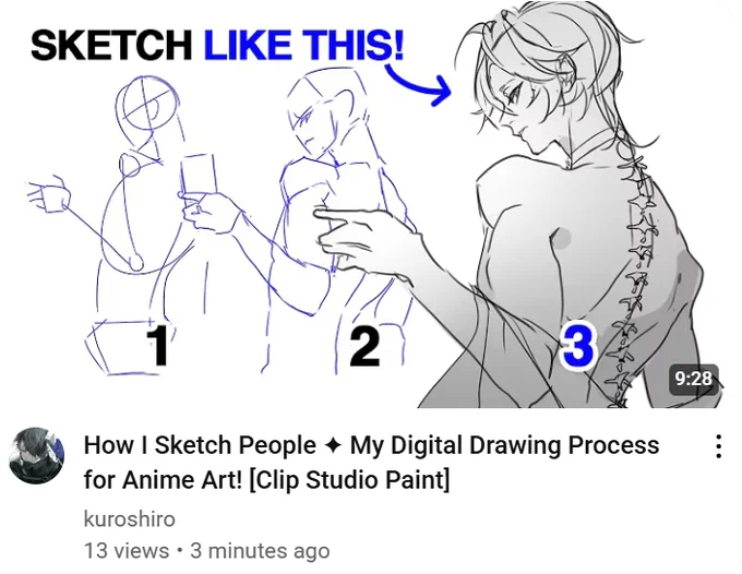 New video! https://t.co/KkLEwolD2n
I share my updated sketching process and how I draw characters for my anime art✏️ :) 
