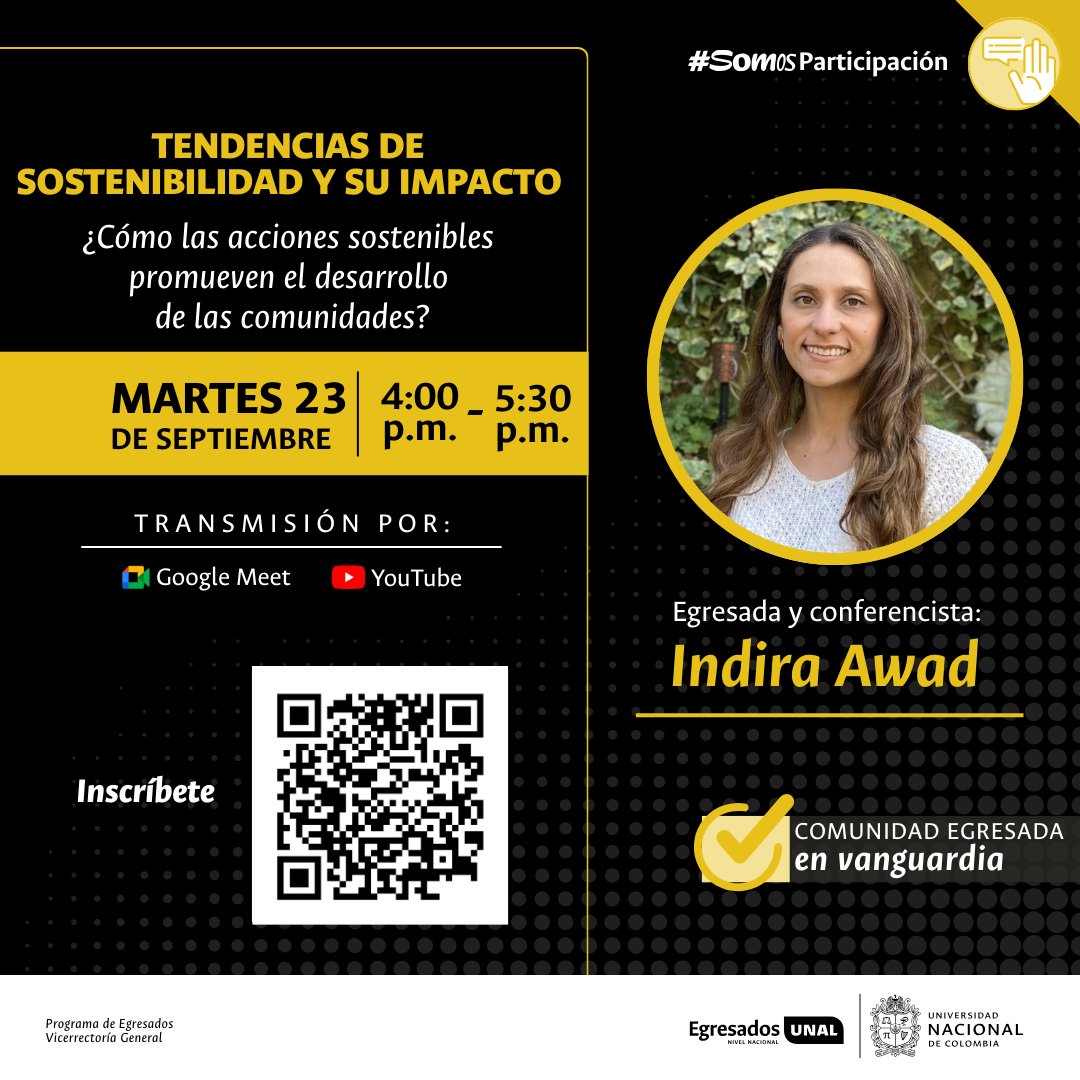 EgresadosUN_Nal's tweet image. 🌍✨ CAMBIO DE FECHA ¡Webinars Sostenibilidad Integral! Clase 2: Sostenibilidad y medio ambiente. 🗓️ 23/09/2025, 4 p.m. 💻 Inscríbete aquí 👉 ow.ly/OEZ750WVYe7 #EgresadosUNAL #SostenibilidadIntegral #WebinarsUNAL #SomosConocimiento