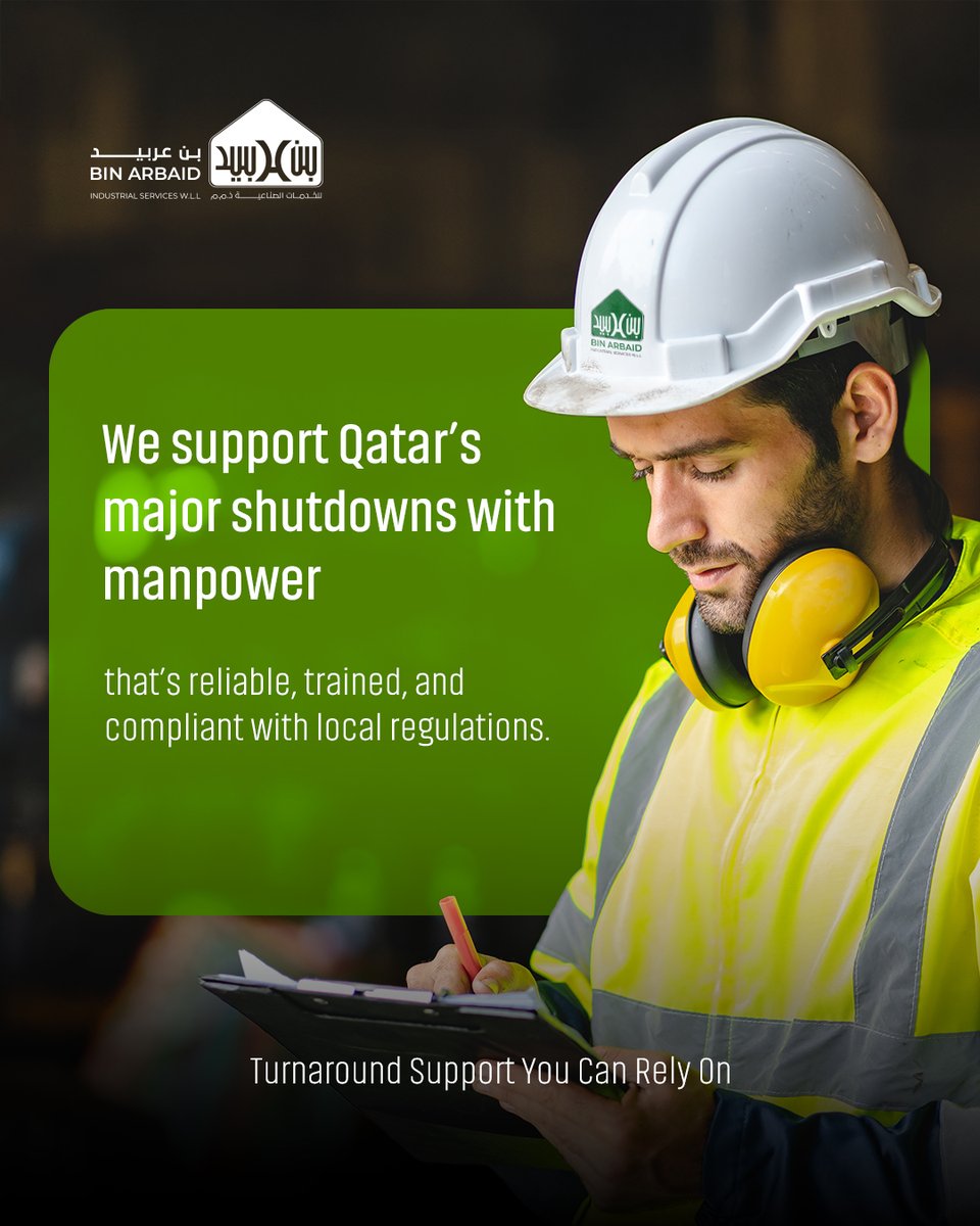 binarbaidindus1's tweet photo. When every hour counts, you need a team you can trust!
We delivers certified, compliant manpower for shutdowns and turnarounds, ensuring smooth, on-time execution for Qatar’s oil, gas, and construction sectors. 

Get in touch!
📞+974 4472 9461
📧 bais@binarbaid.com https://t.co/wENK0dBDPB