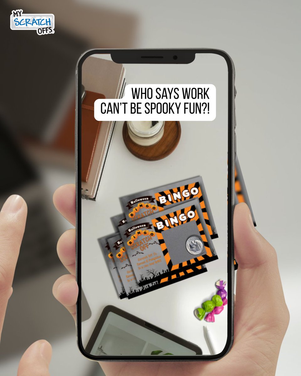 Who says work can’t be fun? At My Scratch Offs, we work hard and play harder.
Turn an ordinary office break into a mini Halloween celebration with our Bingo scratch-off cards. Scratch, win, and share some laughs with your coworkers this spooky season!

#MyScratchOffs