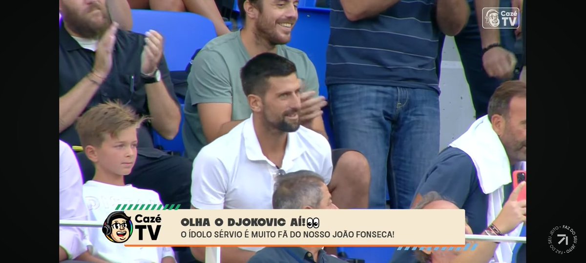 FonsecaActuFr's tweet photo. Novak Djokovic and his son Stefan are in the house to watch Fonseca's match vs. Tsitsipas ๐คฉ๐ง๐ท๐ท๐ธ https://t.co/AzdxpSENi4