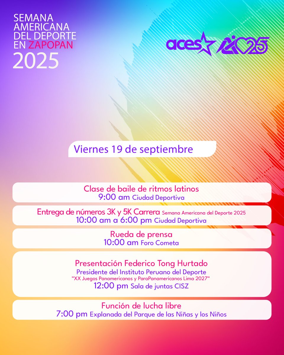 UNESCOMexico's tweet photo. 🎯🏃‍♀️ No te pierdas la Semana Americana del Deporte en #Zapopan, #Jalisco.
🗓️Septiembre,19-26.

➡️Consulta, comparte y participa de las actividades.

🏆Invitan: @ZapopanGob, @GobiernoJalisco y @america_aces. https://t.co/gzO7XDM30j