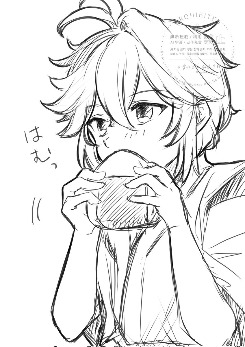 QcQ33's tweet photo. はむっ！🍙

寝る前の今日の落書き 万葉 🍁 https://t.co/SNVzEy6Aje