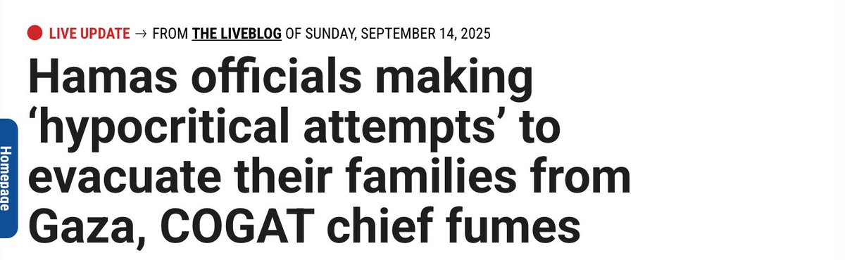 While Hamas prevents Palestinians from leaving Gaza City, its leaders are trying to flee with their families.

Israel revealed that senior figures are requesting to evacuate relatives, and even themselves.

Hamas officials do not care about the people they’re supposed to protect.