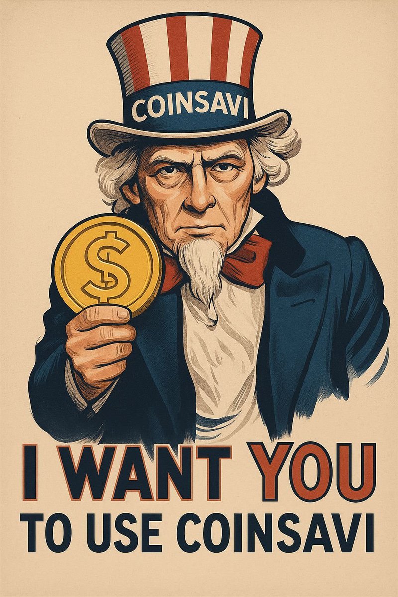 CoinSavi's tweet image. Uncle Sam doesn’t beg… but today he’s making an exception. 👉 “I WANT YOU TO USE COINSAVI!” 📷#CryptoMemes #CoinSaviArmy #CryptoX #RetweetOrRegret #CT