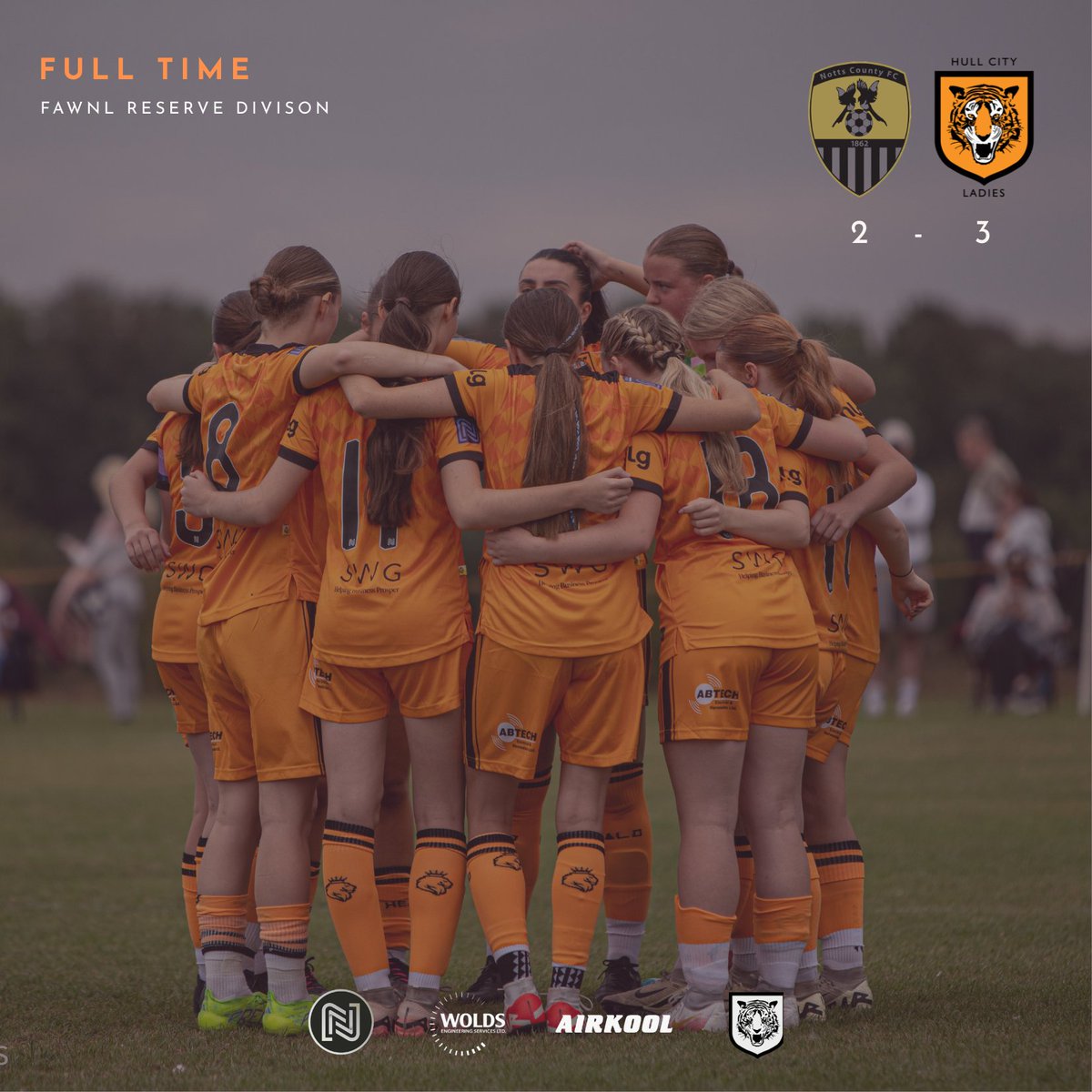 Notts County Reserves 2 - 3 Hull City Ladies Development 

𝐀.𝐂.𝐄 victory for the Tigresses Development securing a hard fought 2-3 victory! ⚽️

A brace from Sophie Wilson and a goal from Anneka Jarvie clinched all three points and a 1st win of the season! 🤯

#HearUsRoar