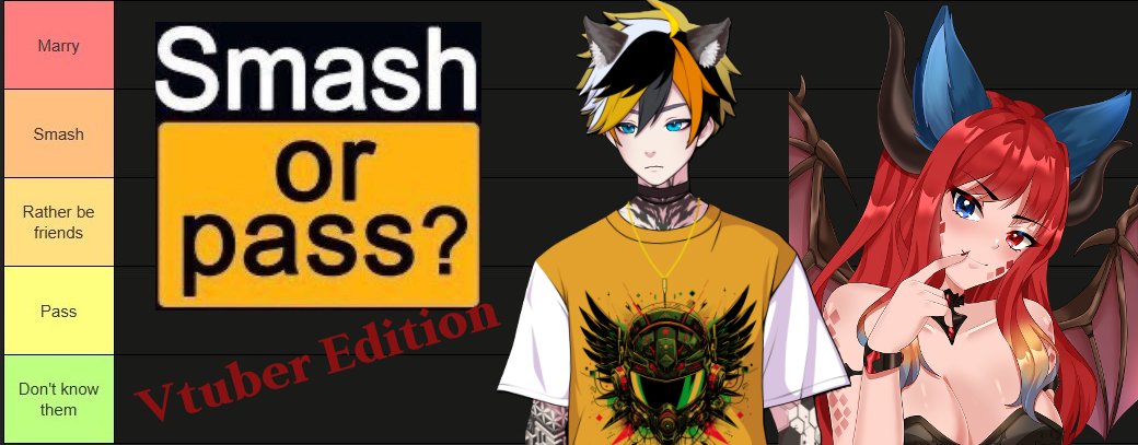 Rawr 🔥❄, 12 days to go until my 2.0 debut. I've got a lot planned and some i need your help with 🥰

Day 2 of the streams i will be joined by <a href="/Arrgron/">Arrgron</a>
for a Smash or Pass Vtuber Edition 😜💕 drop your OC/pngs/oshis/Favourites here so we can goon over you all.

We look forward