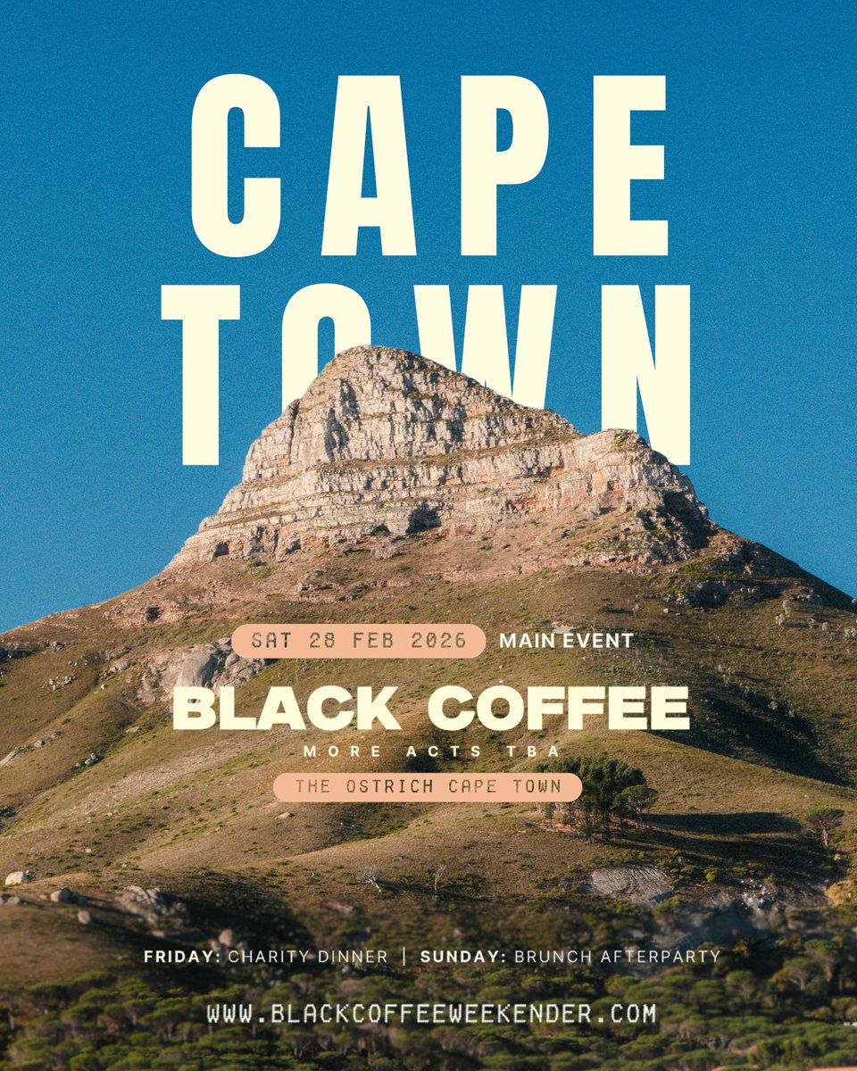 Cape Town.📍 
The backdrop. The energy. The magic.

We’re headed back to the world’s ultimate party destination for BCW26, and this time, we’re going bigger.

Saturday, 28 February 2026 – The BC Weekender returns to The Ostrich, with more acts still to be announced.

This is your