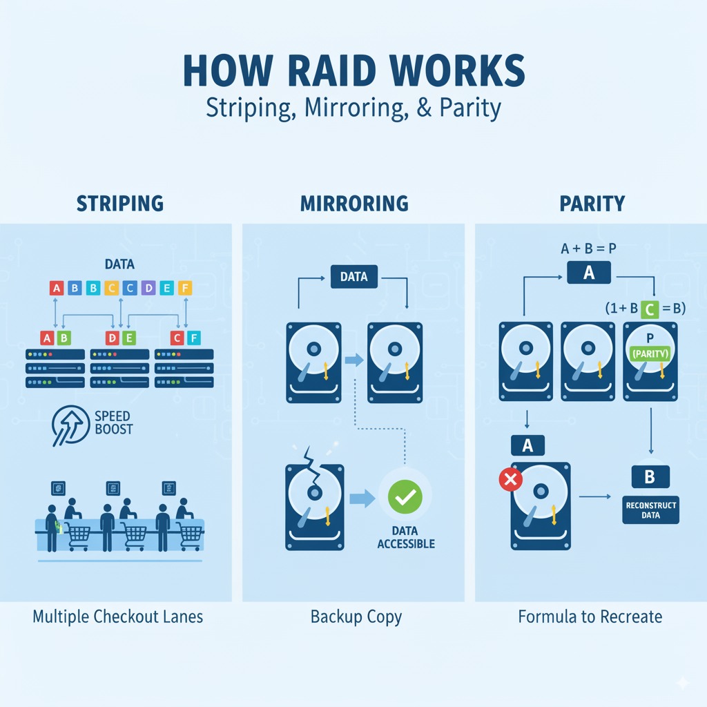 TechExplainedKP's tweet image. Lost files? Wish you had a data safety net? 

Our new video is your beginner’s guide to RAID!  Learn RAID 0, 1, 5, 6, &amp;amp; 10 in plain English. Protect files, boost performance, &amp;amp; avoid data loss.  

Watch now! 👉 youtu.be/0yBY8G5BuE8 

#RAID #DataRecovery #TechExplained