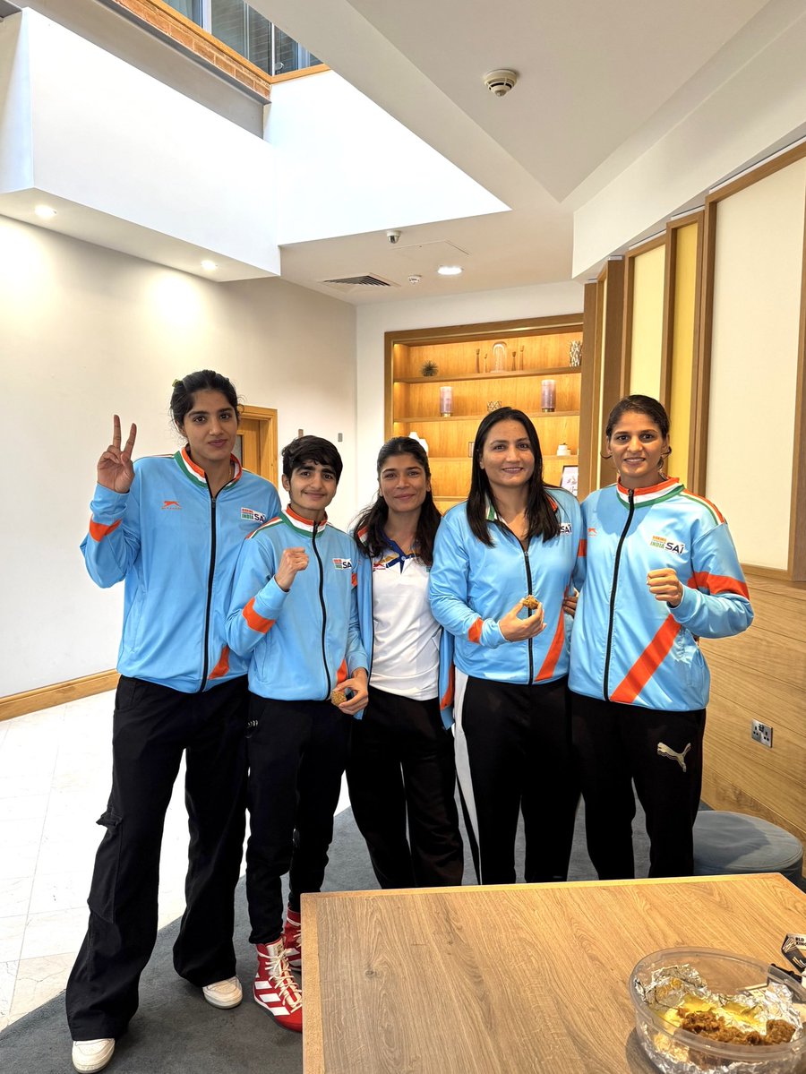 Nikhat Zareen (@nikhat_zareen) on Twitter photo What a run for Team India at the World Boxing Championships 2025!
4 medals, 4 champions who gave it their all. Proud of each one of you.❤️
This is just the beginning! 💪🇮🇳
<a href="/BoxerJaismine/">Jaismine Lamboriya</a> #MeenakshiHooda #Nupur #PoojaBohra <a href="/BFI_official/">Boxing Federation</a> What a run for Team India at the World Boxing Championships 2025!
4 medals, 4 champions who gave it their all. Proud of each one of you.❤️
This is just the beginning! 💪🇮🇳
<a href="/BoxerJaismine/">Jaismine Lamboriya</a> #MeenakshiHooda #Nupur #PoojaBohra <a href="/BFI_official/">Boxing Federation</a>