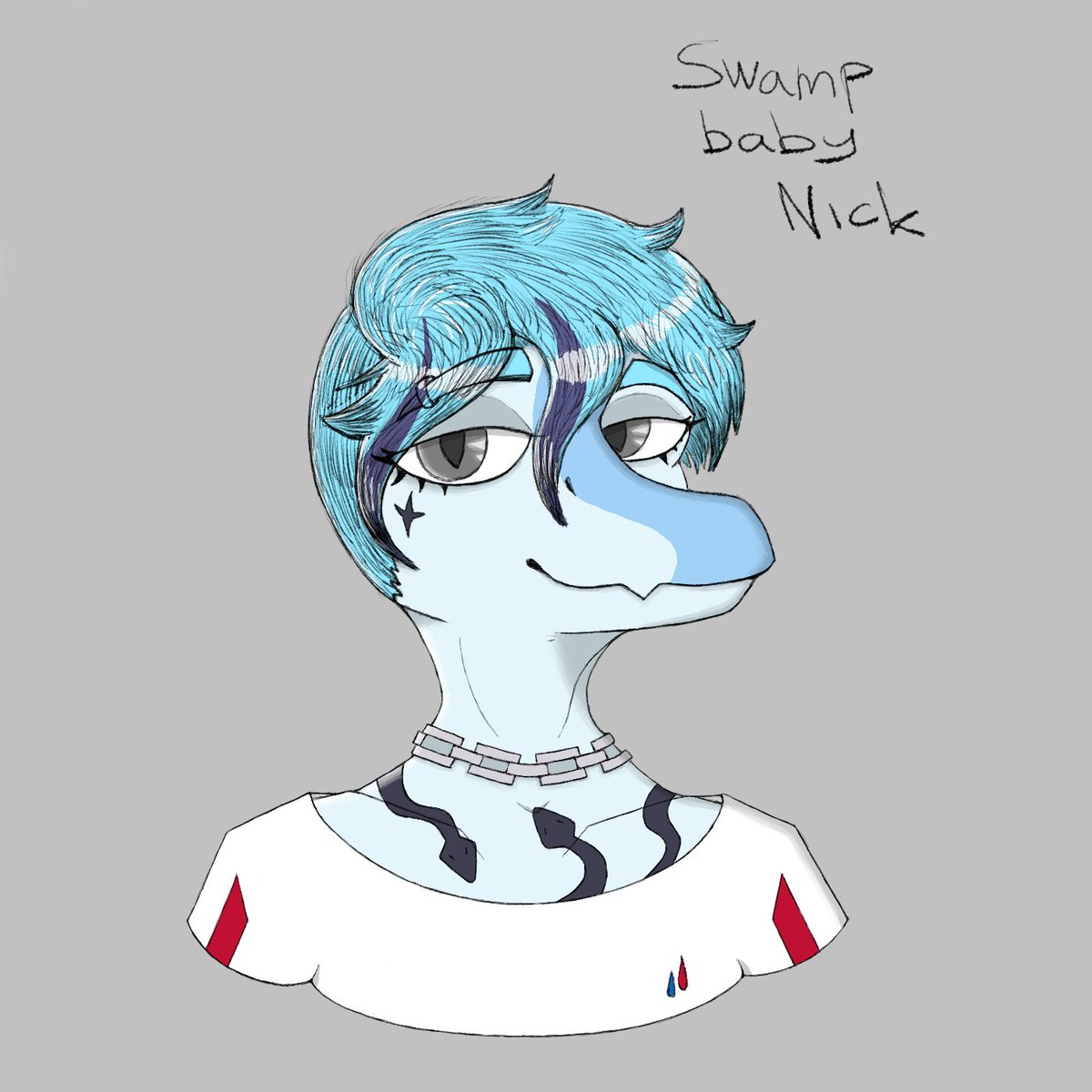 Nick

My second favorite character from Snootverse, so maybe I'll begin draw him sometimes too

#Nick #Snootgame #Snootgameart #Snootgamefanart #GoodbyeVolcanoHigh #GVH #Baryonyx #Snoot #Anthroart #Digitalart