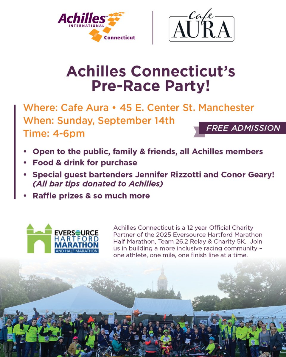 Sip and Support! Meet Connecticut Sun President Jennifer Rizzotti, Conor  Geary & Matt Scott as guest bartenders at Cafe Aura! Today, Sept. 14 |  4–6pm | Free admission 📍 45 E. Center