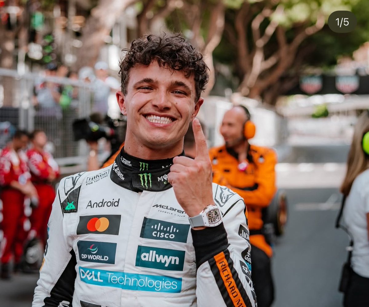districtefour's tweet photo. Already this year Lando has created his own Monster flavor, won Monaco and Silverstone, had his own massive grandstand, spent a day w his childhood idol - he’s literally living all his dreams… so yea it hurts as a fan to see him get hate but honestly the dude is doing just fine https://t.co/w6qGhSNqAs