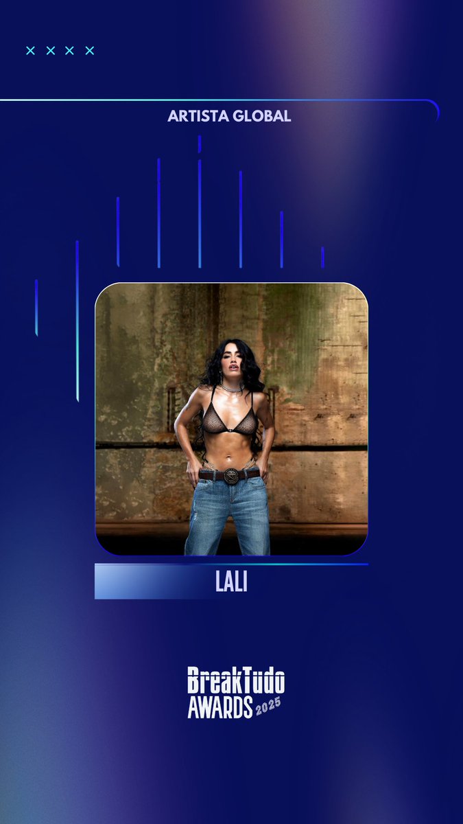 Lali está nominada en la categoría 'Artista Global' en los BreakTudo Awards 2025. 🏆

🗓 Pueden votar de forma ilimitada hasta el 10/10 en este link: vote.breaktudoawards.com/vote/artista-g…