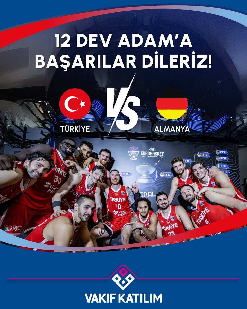 12 Dev Adam'a Avrupa Basketbol Şampiyonası final maçında başarılar dileriz!

#VakıfKatılım #12DevAdam