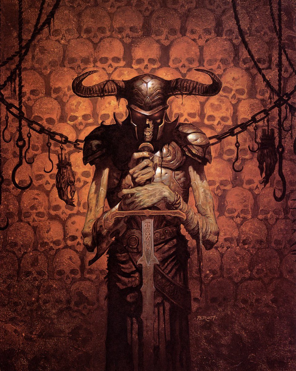 HeavyMetalInk's tweet image. Paintings by @GeraldBrom 🔥

1st artwork for Doom 😈🔥