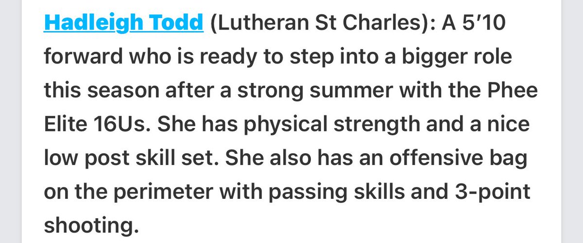 Thank you <a href="/PGHMissouri/">Prep Girls Hoops Missouri</a> for the write up! Had a great summer with <a href="/PheeElite/">Napheesa Collier Elite</a> so ready for this highschool season! <a href="/LHSCougarGBB/">LHSSC Girls Bball</a>