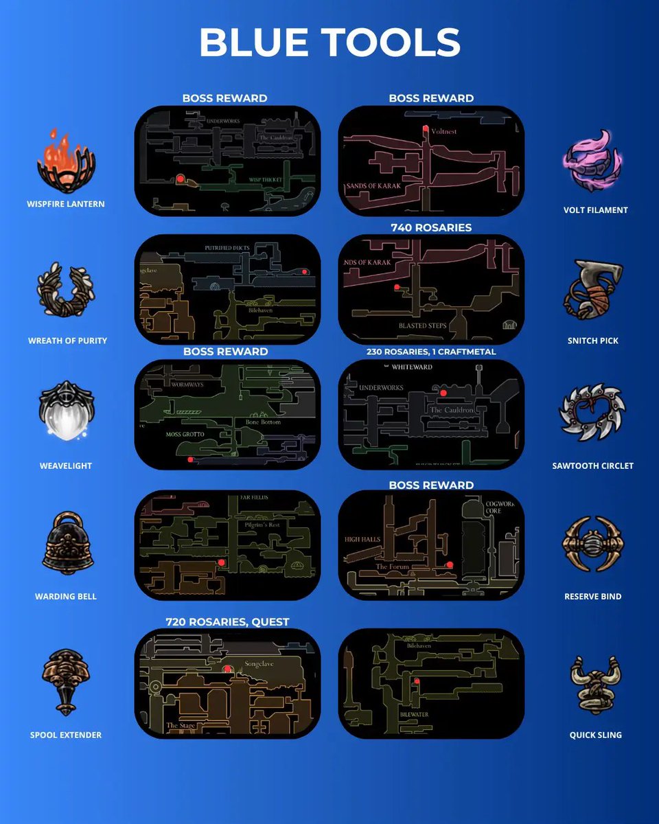اماكن جميع الشارمات silksong