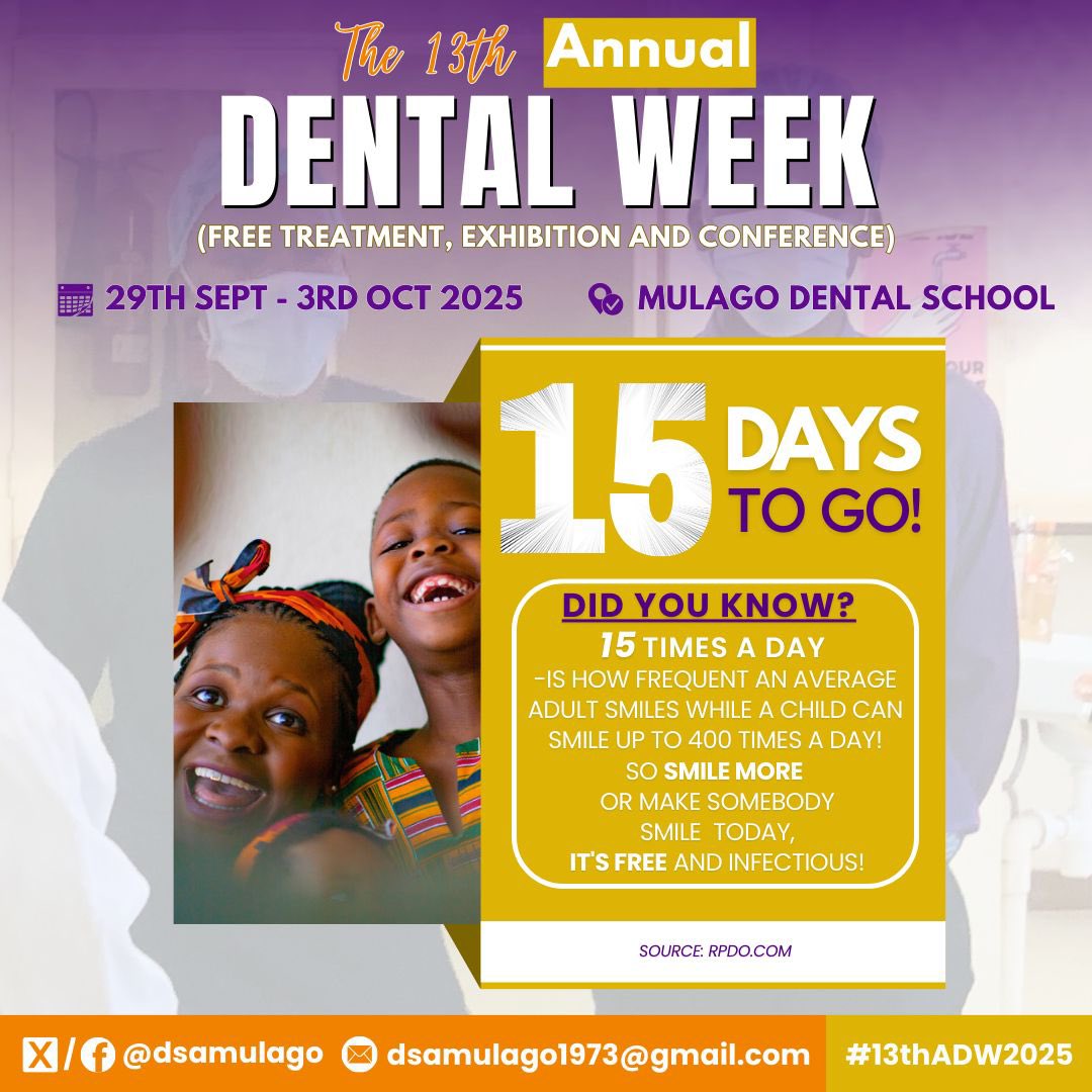 dsamulago's tweet photo. Did you know - 15 Times a day
Is how frequent an average adult smiles while a child can smile up to 400 times a day! 
So  smile more or make somebody smile today,  it’s free and infectious.

See you at the 13th ADW in  15 Days✨🦷 https://t.co/id4RltxmpR