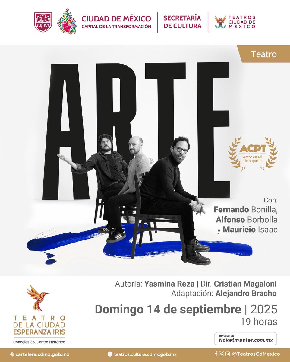 Pases dobles para el día de hoy 7 p.m 
Teatro de la ciudad #ARTE

1 retwittear 
2 nombre completo 
3 a quién vas a invitar?
4 compartir fotos del evento 
5 los que tengan ❤️ media hora antes en la mesa de cortesías y ganaron en #Promo_Artes