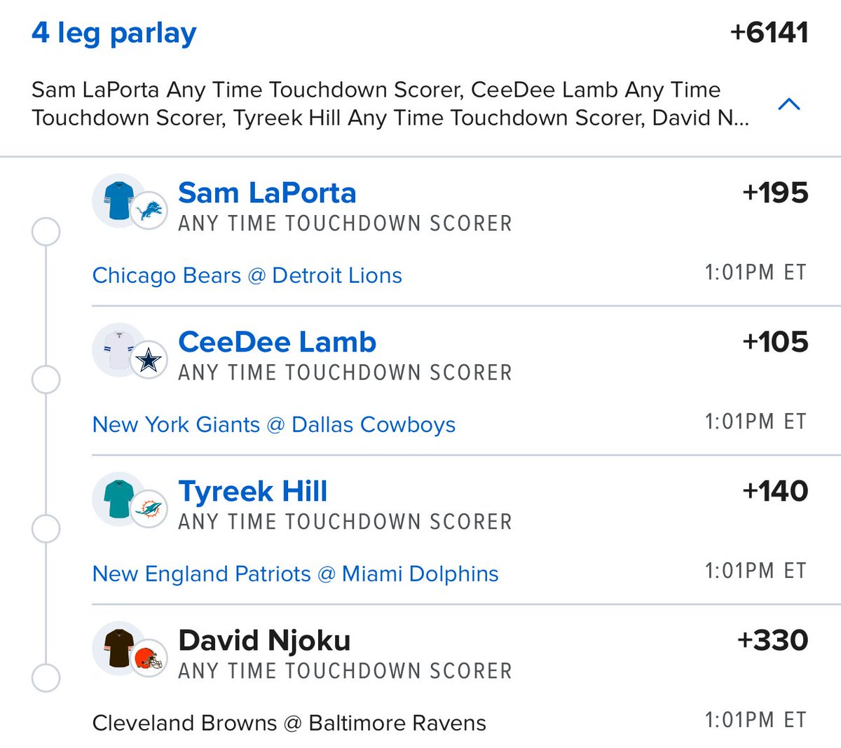 Alex__Monaco's tweet image. NFL Week 2 touchdown SGP!! 4 guys that didn’t score Week 1

Laporta
Lamb
Hill
Njoku

💥+6141

#NFLweek2 #sgp #touchdowns