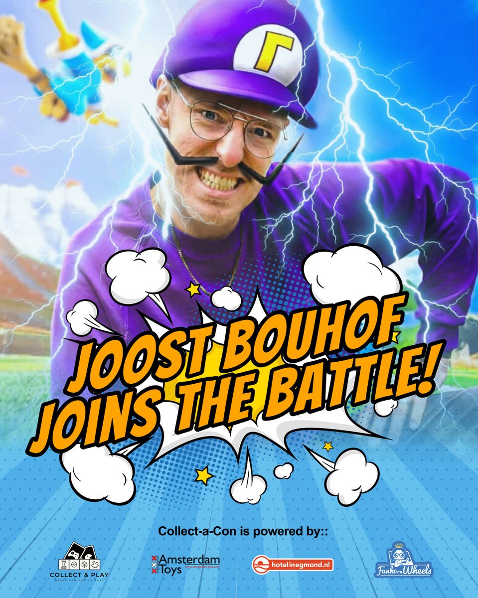 ⚡️ Joost Bouhof Joins the Battle!! YouTube-held, kaartenspecialist én altijd in voor een goed potje gamen: Joost Bouhof is erbij op zondag 21 september!

🎟️ Tickets &amp; info: collectacon.nl

#collectacon2025 #joostbouhof #lucariotrade #tcgtrading #gamearea1 #mariokartworld