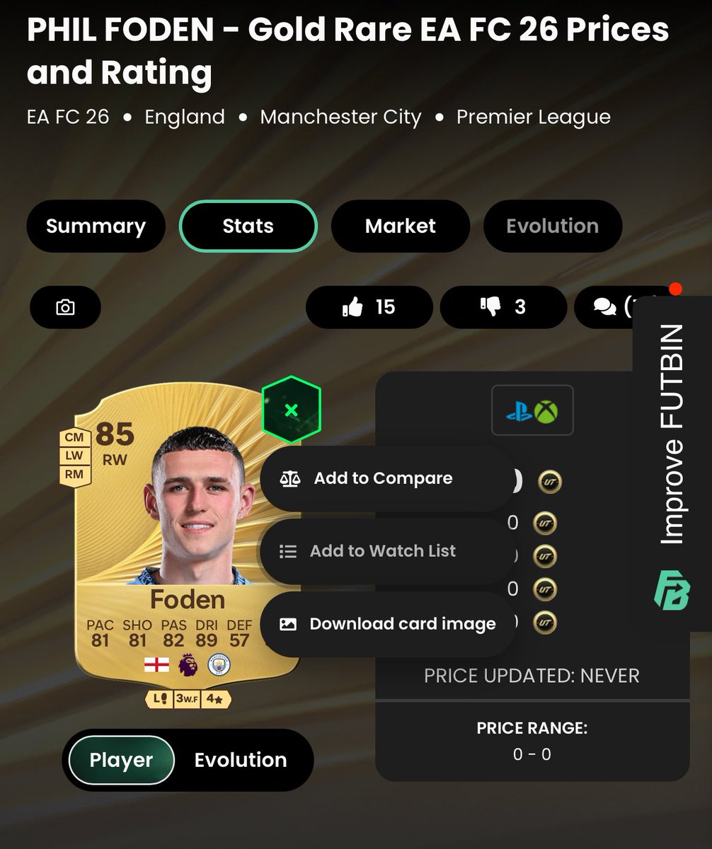 🧬 Get set up for FC 26 Evolutions by adding cards to your Evo Watchlist! 

🔔 Be notified every time they’re eligible for an Evolution! 

Don’t worry your hard work this year won’t be forgotten. FC 25 Evolutions are still accessible 😉