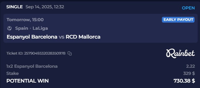 Immediately after we come back against Man city, I will be hoping Espanyol win so I can bag this.