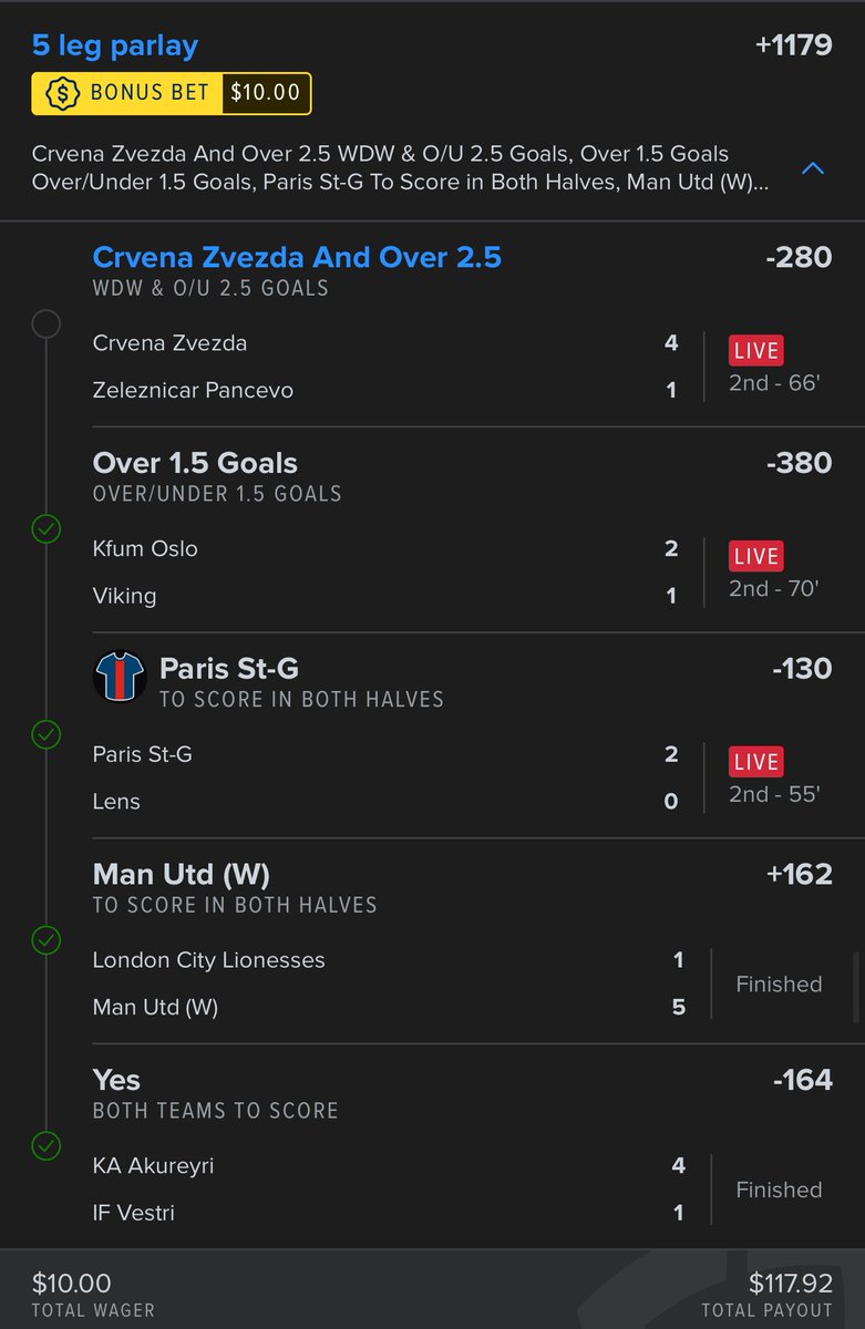 GIVEAWAY ⏰
Like retweet + cash app.
Need Crvena to win &amp; we not only swept soccer again, hit both parlays. (+555) &amp; this one. I’m on 🔥 y’all &amp; with NFL Sunday, u guys don’t want to miss this. 
35% off to get u started. Trust me, that’s love. 
Made +86u yesterday. Run it back