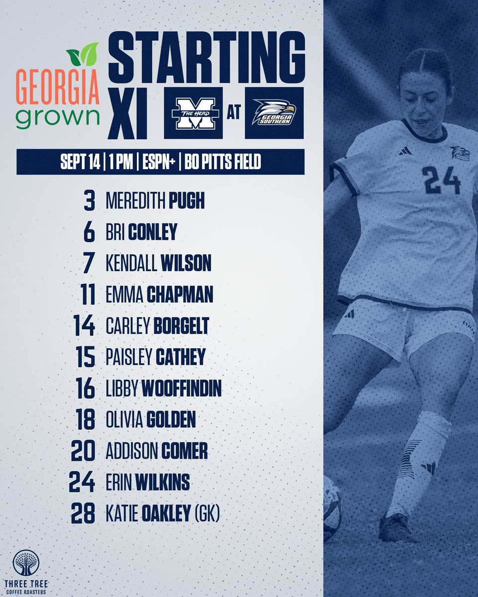Here is the <a href="/GeorgiaGrown/">GeorgiaGrown</a> Starting XI for your Eagles in this afternoon's contest against Marshall!