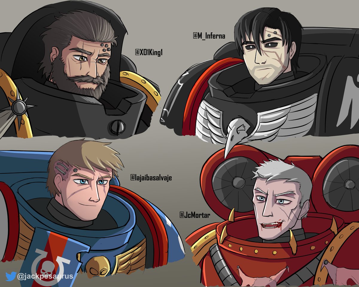 jackpesaurus's tweet image. Some Space Marine OCs for some pals.
