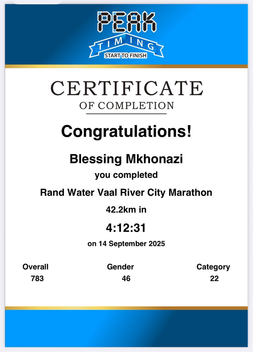 bless__29's tweet image. I couldn’t miss the #RandWaterVaalRiverCityMarathon as this this where I learnt what a marathon is 😅