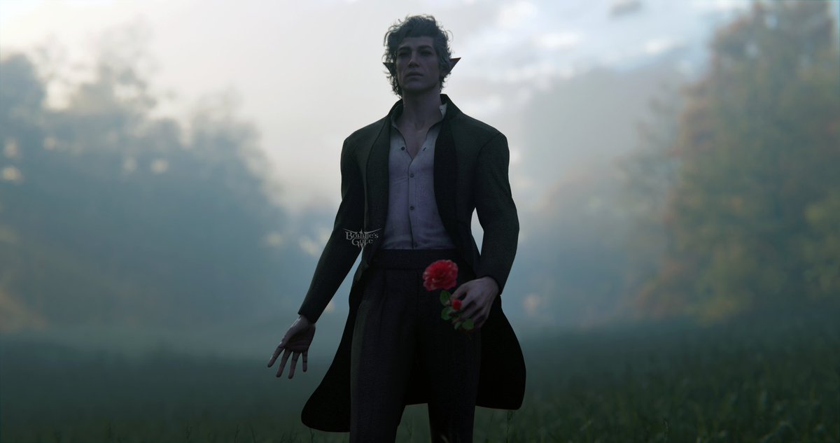 “You have bewitched me body and soul, and I love, I love, I love you. And wish from this day forth never to be parted from you.”
-"Pride &amp; Prejudice", 2005

#Astarion #Astarionfanart #bg3

Outfit: "SR Legacies" by samsamsonart (Nexus)