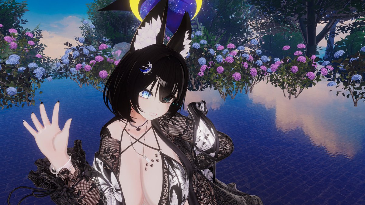 VRC_mikazuki's tweet image. おはようございます~🦊🐾

夏まであと7日、そろそろ秋に入りますね。少しずつ夏に別れを告げる準備をしましょう！☀️🍁

新しく出た水着、とても綺麗でいいですね。👍✨💖
#EdgeMode_VR