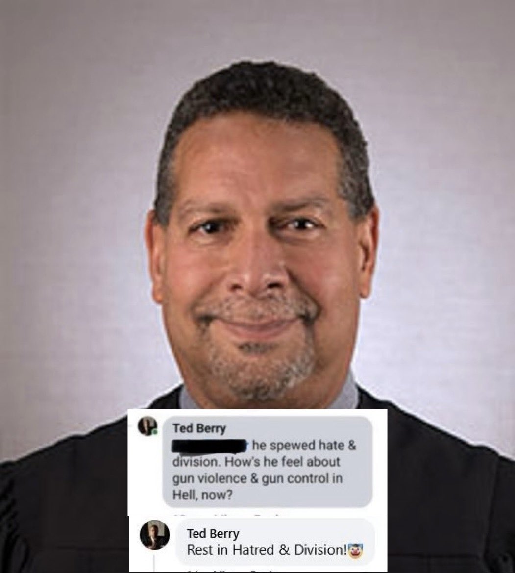 libsoftiktok's tweet image. Ted Berry is a judge in Hamilton County, Ohio
He posted these abhorrent comments following Charlie’s m*rder
HE MUST RESIGN
There is no way he can judge fairly.
The number is 513-946-5127. FLOOD THE LINES.