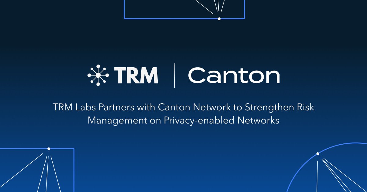 Topmi55's tweet photo. welcome
@trmlabs Supporting Validator on the Canton Network! As a Supporting Validator, TRM: Brings industry-leading blockchain intelligence to provide on-chain AML monitoring for Canton Coin and USDC.  Joins the Global Synchronizer Member.@CantonNetwork 
#CantonThreads https://t.co/9RUyNISO96