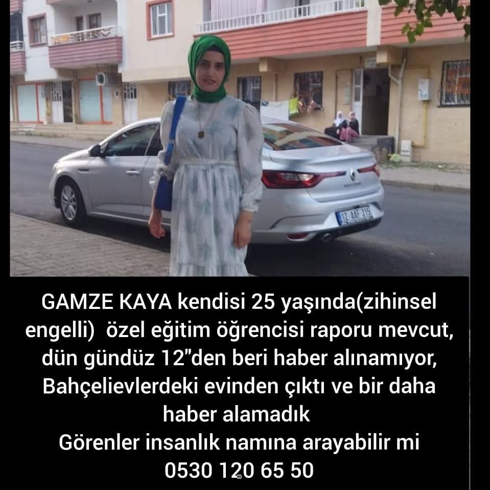 Gamze Kaya hala bulunamadı ve aile çok endişeli. Lütfen yayabildiğimiz kadar yayalım 🙏🏽
