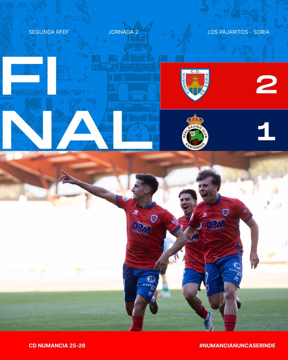 ⏱️ 90' I2-1I

Final del partido en Los Pajaritos. Tres puntos en nuestra casa y buenas sensaciones para conseguir nuestro objetivo. Gracias equipo y gracias afición

#NumanciaRayoCantabria #SegundaRFEF