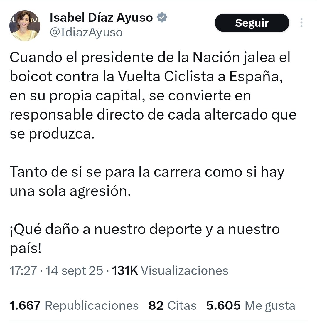 ¡Qué daño hace a nuestro país cuando la Presidenta de la Comunidad de Madrid blanquea el genocidio en Gaza!