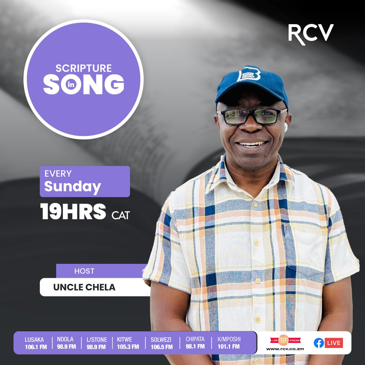rcvzambia's tweet image. Catch Uncle Chela every Sunday at 19hrs for Scripture in Song, a time when timeless truth flows with music to refresh your soul.

Listen live: streaming.shoutcast.com/rcv

#RCV #ScriptureInSong #ShareJesusBoldly