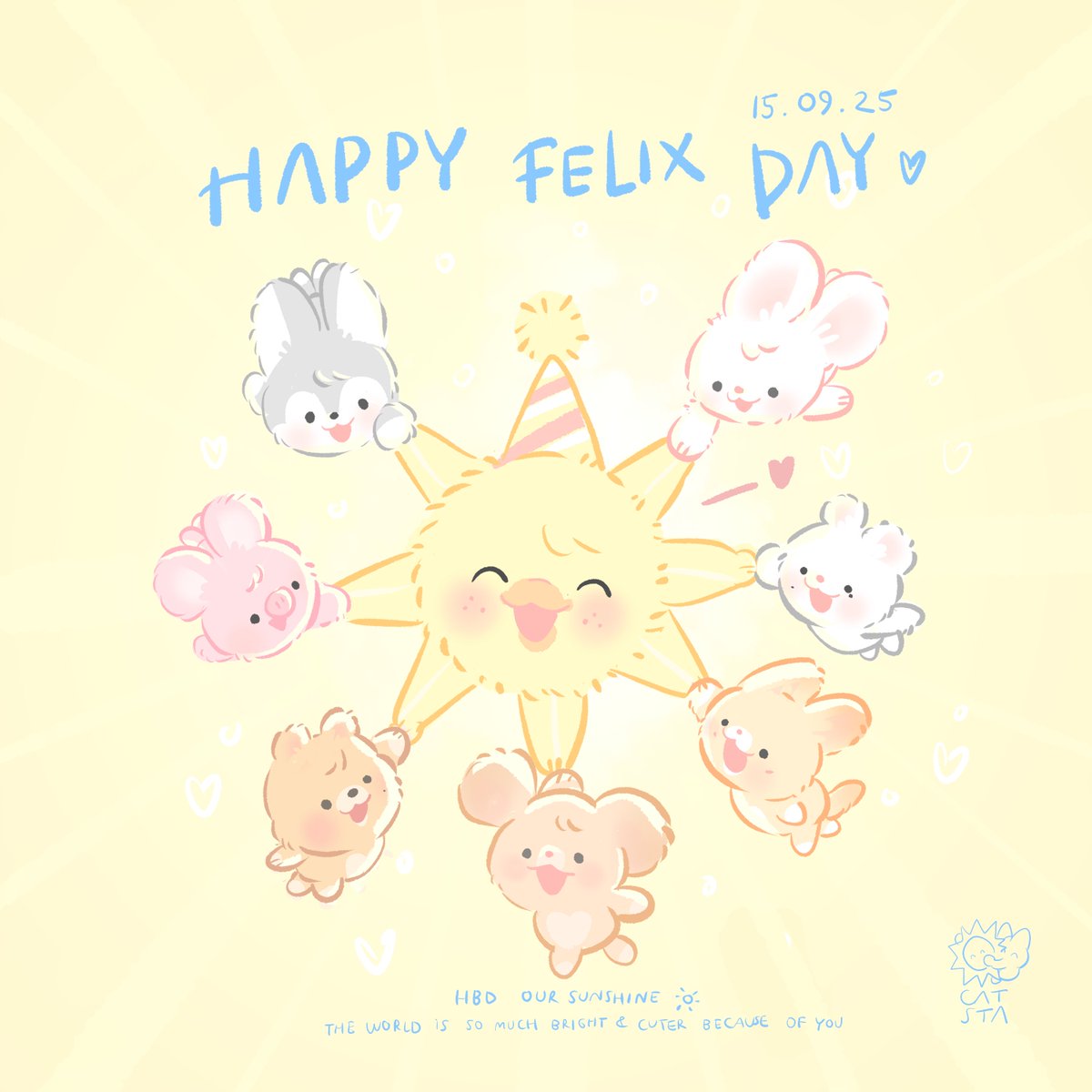 🐥°~🎂🥳 ♡
HBD to our happiness ✨
thank you for always Fill(ix) the world with sunshine 🔆

#지금_온세상이_용복이야
#FelixEraDefiningIcon
#HappyFelixDay
#staycatsart