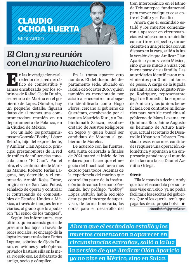 <a href="/Ruben_Cortes/">Rubén  Cortés</a> <a href="/ClaudioOchoaH/">Claudio Ochoa Huerta</a> <a href="/El_Universal_Mx/">El Universal</a>