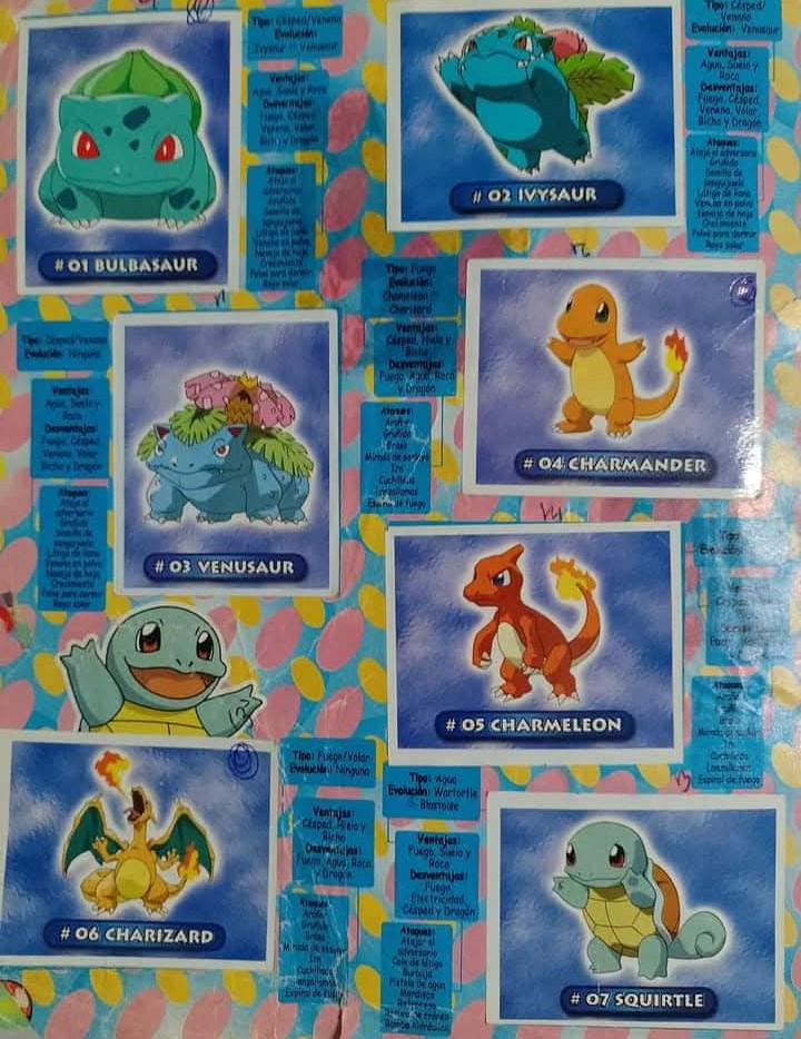 Página del álbum de Pokémon