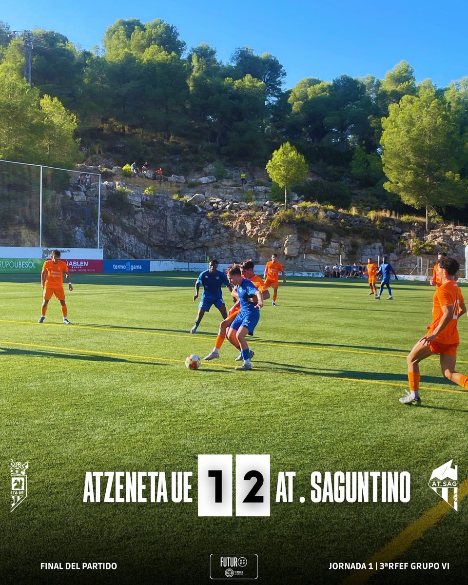 FINAAAAAL EN EL REGITTT.
El Saguntino se impuso por 1-2 de visitante con un gol en el último minuto.

Atzeneta UE 1️⃣ - 2️⃣ Atletico Saguntino
⚽️Kike Torrent
⚽️Diego Climent

#AtleticoSaguntino #3raRFEF #GrupoIV