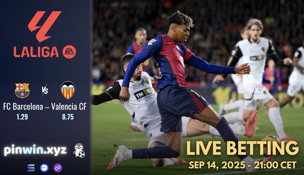 LA LIGA: FC Barcelona vs Valencia CF ⚽ Classic Spanish clash at Estadi  Johan Cruyff TONIGHT | 21:00 CET Predict, track and cashout LIVE on PinWin  🐧 #LaLiga #BarcelonaValencia