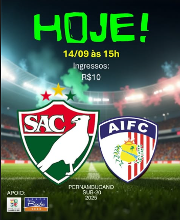 Hoje tem Salgueiro, finalmente voltamos. 

As 15h, Salgueiro x Afogados, 1ª rodada do Pernambucano Sub-20.