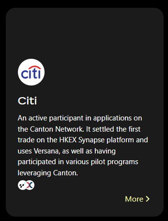 whygaga's tweet photo. Global finance isn’t transformed overnight—it takes institutions with scale and credibility to drive change.
 @Citi  + @CantonNetwork  are showing exactly that: from settling the first trade on HKEX Synapse, to piloting innovations with Versana and beyond, 
#CantonThreads https://t.co/Chugi1393u